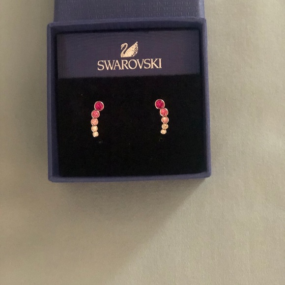 Pink Swarovski Earrings - Picture 2 of 3